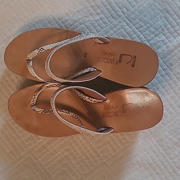 K Jacques Wedge Sandals in python print, Size EU 40, US 9.5 - Picture 4 of 8